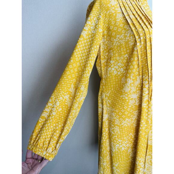 Old Navy Women's Yellow Floral Print Long Sleeve Tunic Dress Sz M Baby Doll - Picture 7 of 12